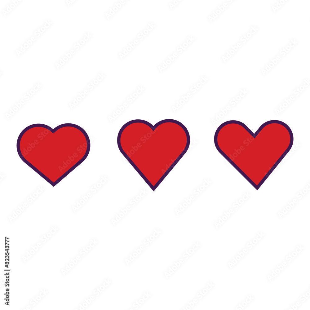Flat Heart icon set symbol vector Illustration.