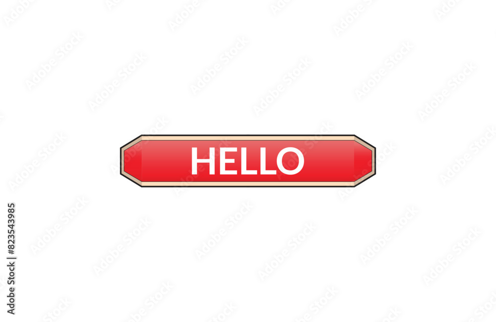 Hello red ribbon label banner. Open available now sign or Hello tag. Hello red ribbon label banner. Open available now sign or Hello tag.