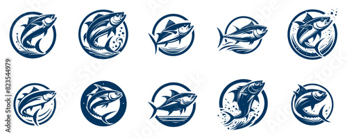 set silhouette of tuna fish