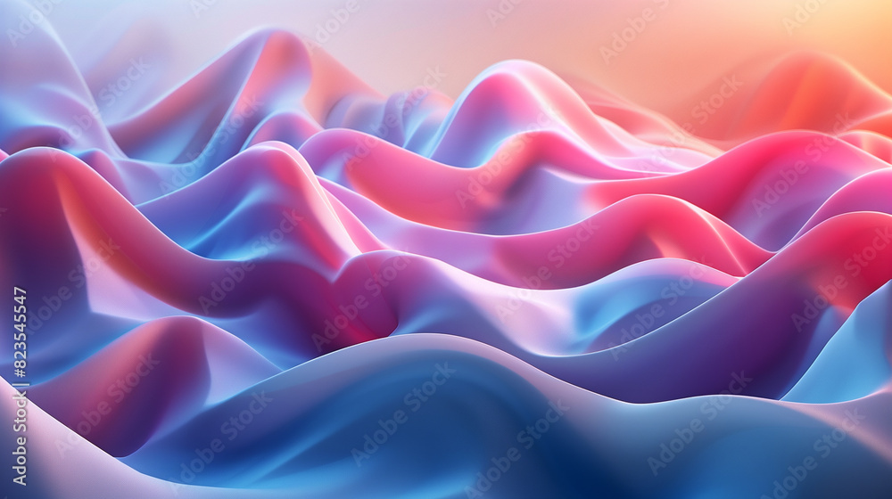 Obraz premium abstract background with colorful 3d waves, wallpaper, business background 