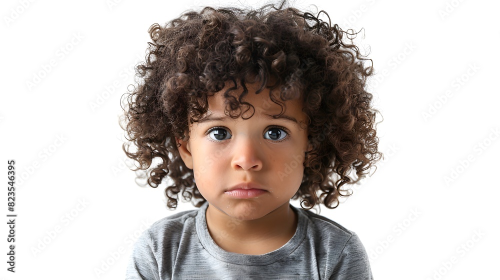 A cute mixed race toddler with curly hair and an angry expression, crying in tears, isolated on a white background.
A cute mixed race toddler with curly hair and an angry expression, crying in tears, isolated on a white background.