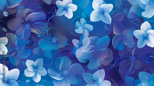 Blue and White Floral Background