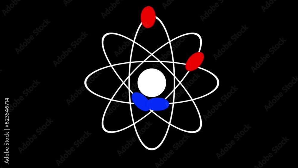 atom loping rotating proton and neutron science icon animation atom loping rotating proton and neutron science icon animation