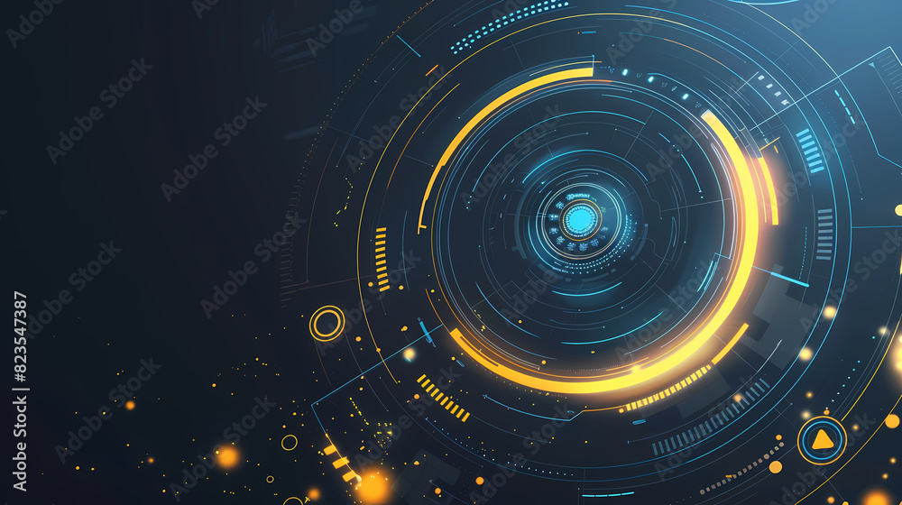 Futuristic hud interface circles yellow and blue vector image Futuristic hud interface circles yellow and blue vector image