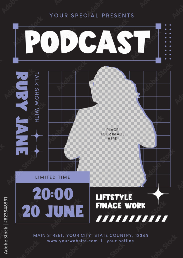 Obraz premium Podcast Live Flyer