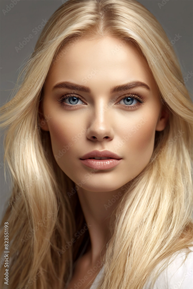 Fototapeta premium close up portrait of a woman beautiful makeup portrait of a woman