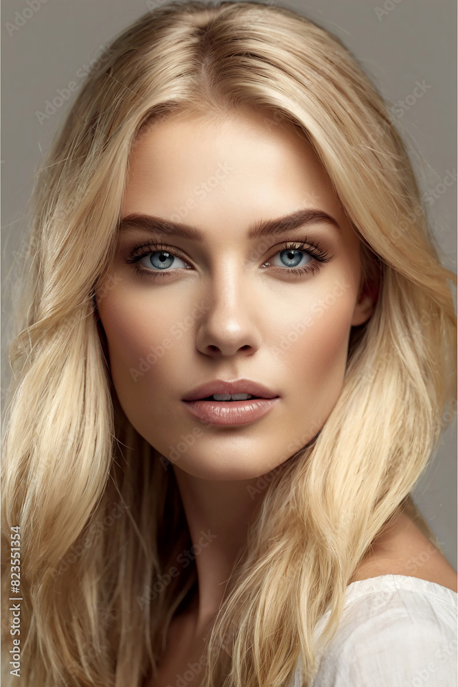 Fototapeta premium close up portrait of a woman beautiful makeup portrait of a woman