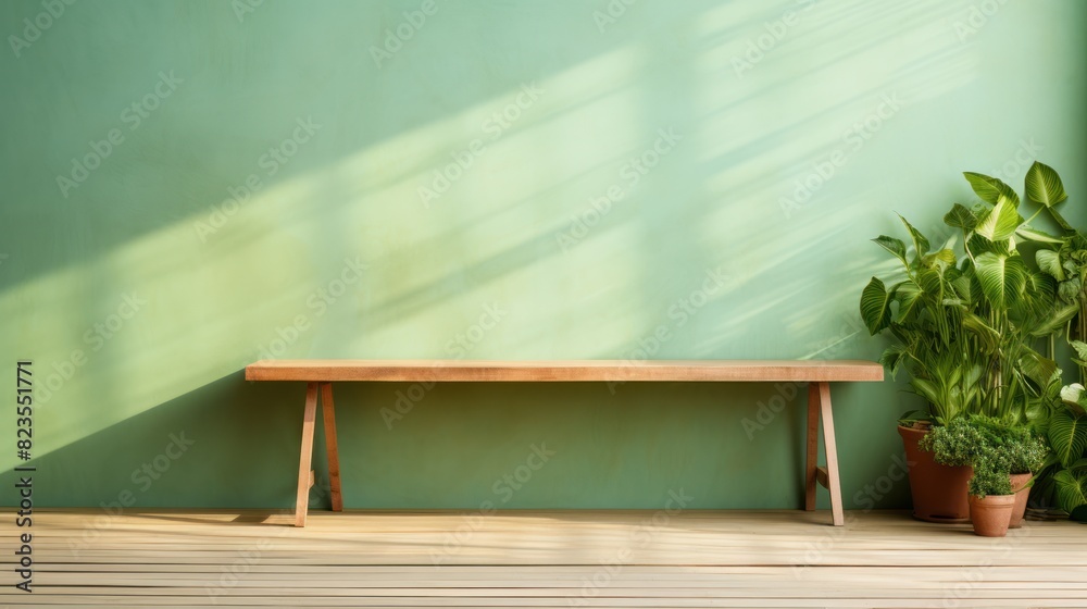 wood table green wall background wood table green wall background