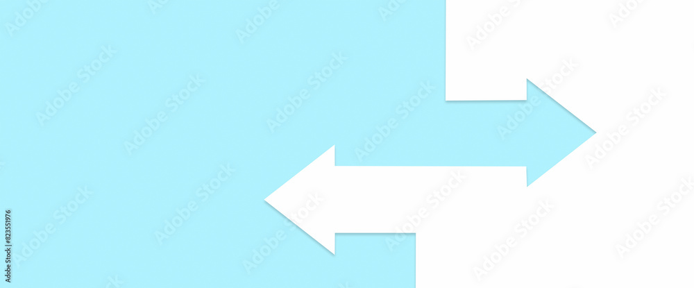 Left and right paper arrows banner. Selection concept Left and right paper arrows banner. Selection concept