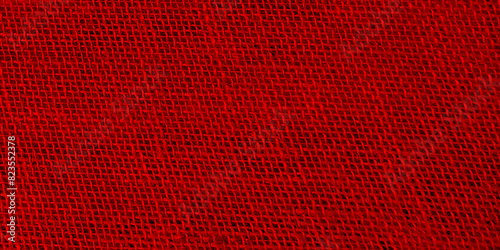 Red burlap sack background and texture.
