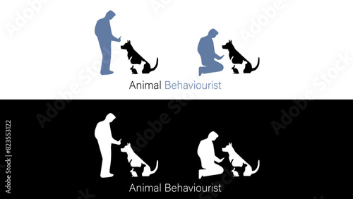 Fényképezés Animals Behaviorist Trainer Gaurd Logo Animal care logo