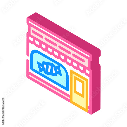 patisserie street cafe isometric icon vector. patisserie street cafe sign. isolated symbol illustration