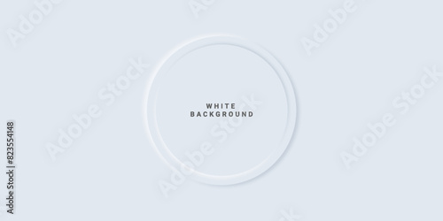 abstract background modern circle geometric with neumorphism white background. copy space. display. vector illustration. 