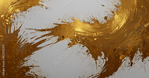 Abstract white gold wave liquid background water drops