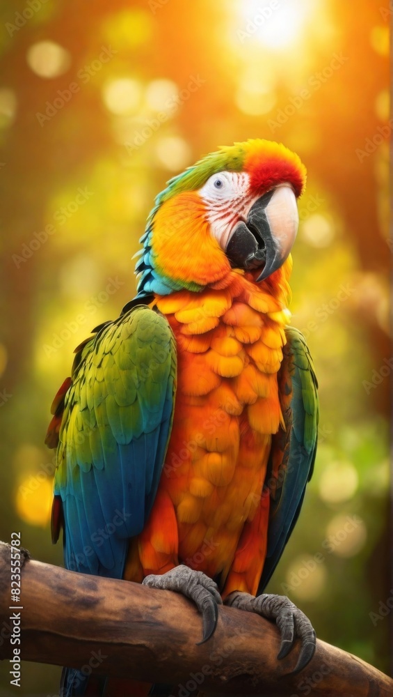Parrot in Sunset forest, Professional wildlife photography Parrot in Sunset forest, Professional wildlife photography