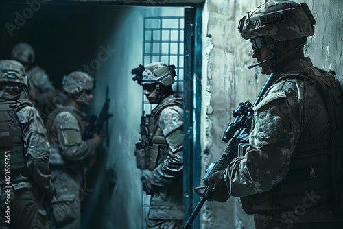 Elite Tactical Team Apprehending Hostage Taker in Confined Space