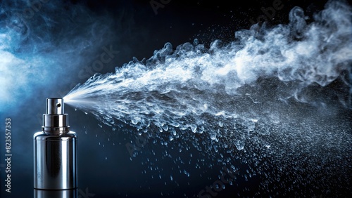 Atomizer sprayer mist of water spray mist in air with a splash effect photo