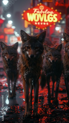 Drifting through bustling streets of Las Vegas a family of coyotes navigates the urban landscape with ease their keen senses attuned to the sights and sounds of the city