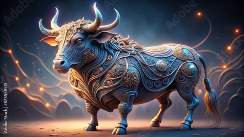 Detailed paper art of an Ox with intricate design perfect for Chinese New Year celebration photo