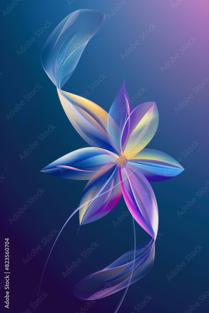 Blue and Yellow Flower on Blue Background Blue and Yellow Flower on Blue Background