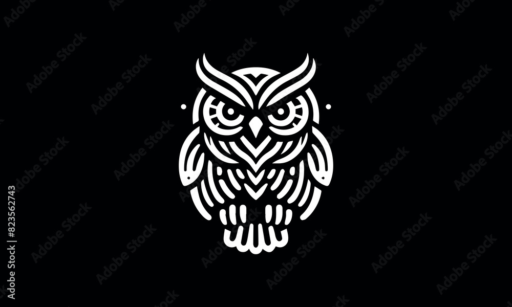 Owl vectorize image - owl black and white vector