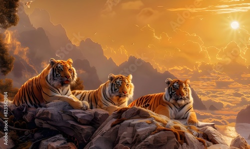 Tiger in Sunset