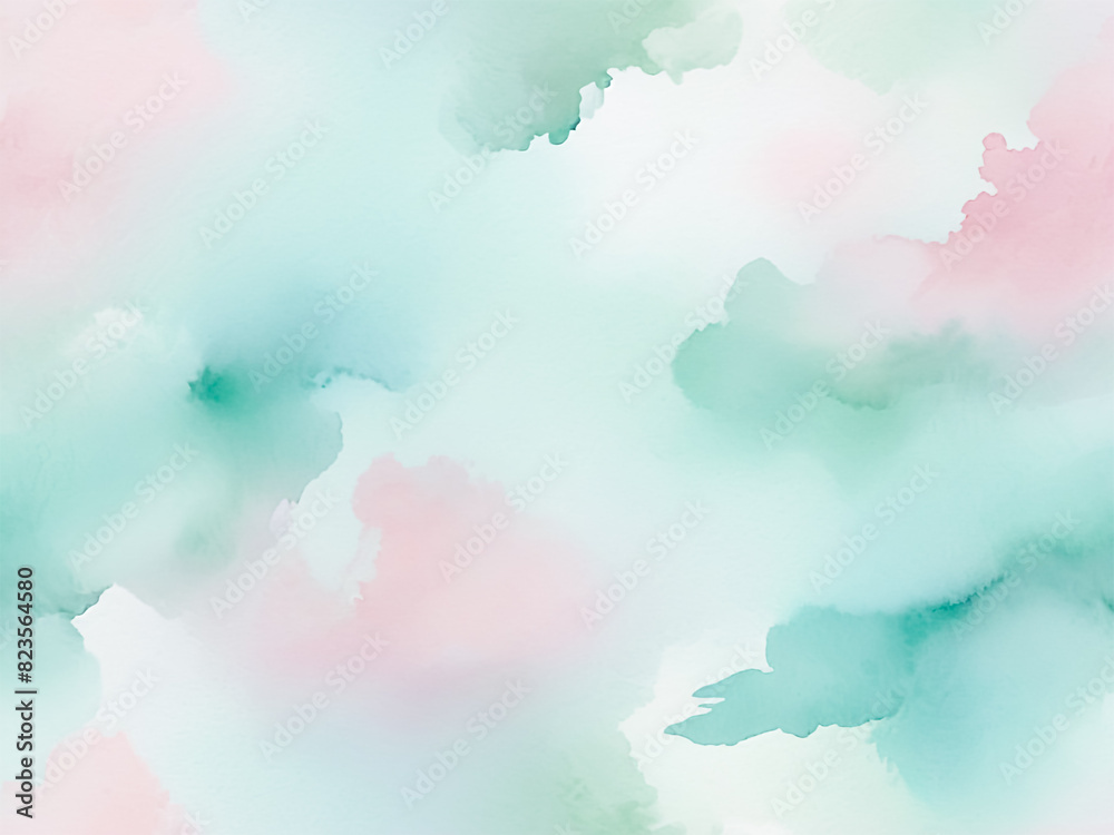 Fototapeta premium Soft Pink and Green Watercolor Background