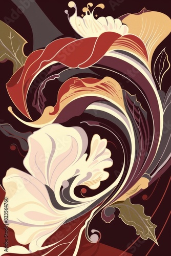 Elegant Flower Painting on Black Background