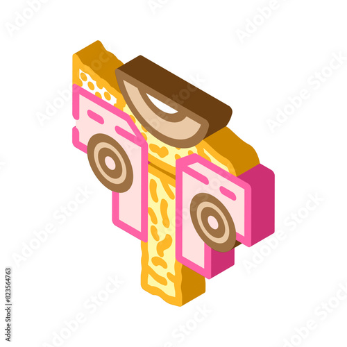 pressing wood pellets isometric icon vector. pressing wood pellets sign. isolated symbol illustration