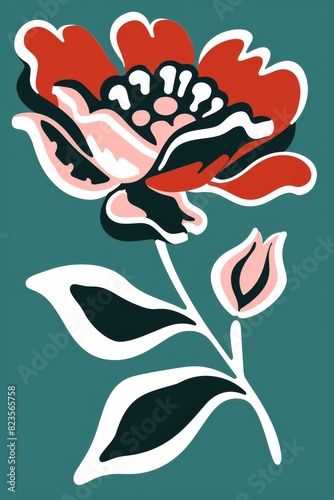 Elegant Flower on Green Background