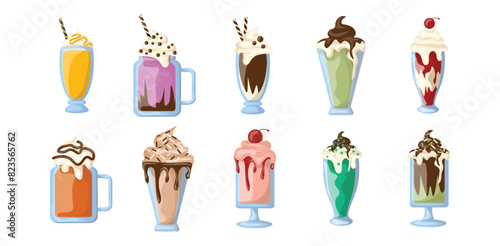 Milkshake Vector Set