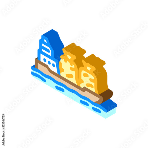 export wood pellets isometric icon vector. export wood pellets sign. isolated symbol illustration