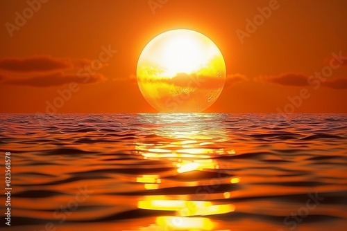The Sun Rising Over the Ocean