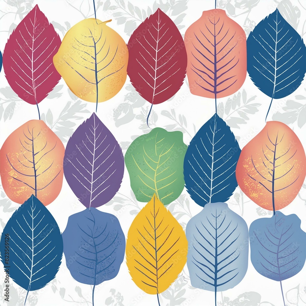 Fototapeta premium seamless pattern with autumn leaves