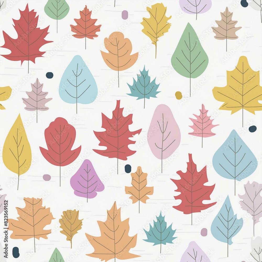 Fototapeta premium seamless pattern with autumn leaves