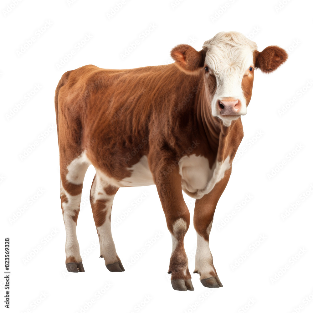 Hereford cow on the transparent background PNG. AI generative
Hereford cow on the transparent background PNG. AI generative