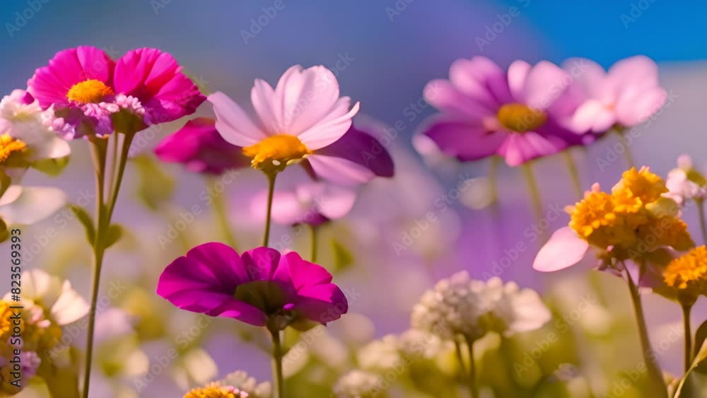 Vibrant Flowers Scattered in Grass Generative AI Vibrant Flowers Scattered in Grass Generative AI