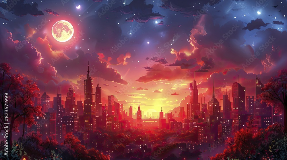 Twilight Cityscape Blending Financial Trends and Urban Development Insights, perfect for interactive financial education tools. Twilight Cityscape Blending Financial Trends and Urban Development Insights, perfect for interactive financial education tools.