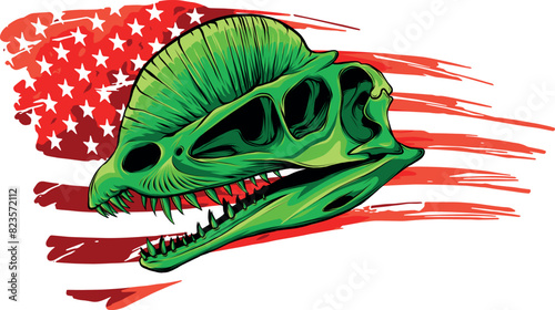skull of dilophosaurus dinosaur vector illustration design