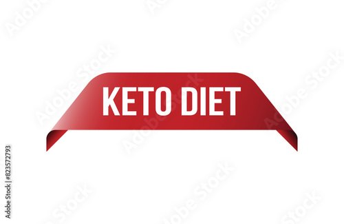 Red banner keto diet on white background.