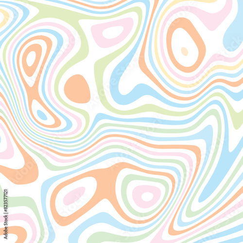 ABSTRACT ILLUSTRATION MARBLED TEXTURE LIQUIFY PSYCHEDELIC PASTEL SOFT COLORFUL DESIGN. OPTICAL ILLUSION BACKGROUND VECTOR DESIGN