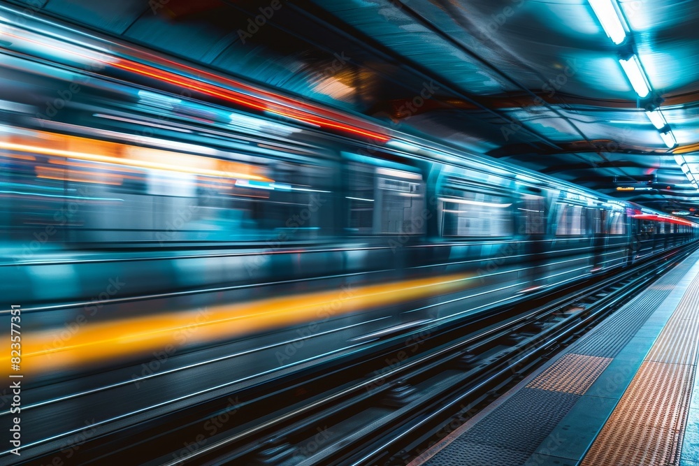 Vibrant train journeys showcasing the swift movement of train platforms Vibrant train journeys showcasing the swift movement of train platforms