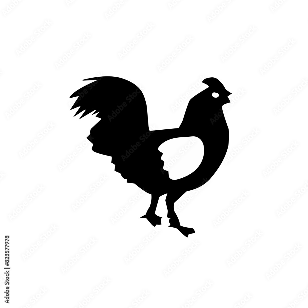 Hen black icone silhouette vector on a white background .Chicken silhouette. Bird element illustration Hen black icone silhouette vector on a white background .Chicken silhouette. Bird element illustration