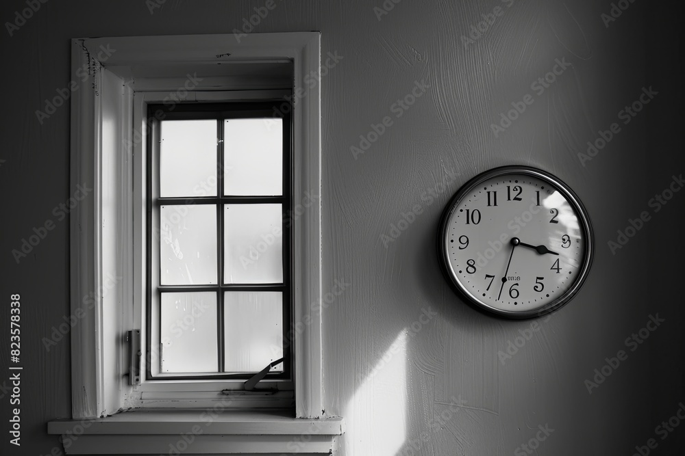 Need Vacation abstract A clock ticks loudly on a wall. Each tick