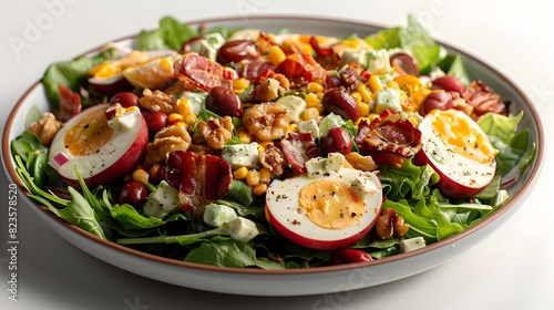 Culinary Perfection A Photograph of a Fresh and Inviting Cobb Salad