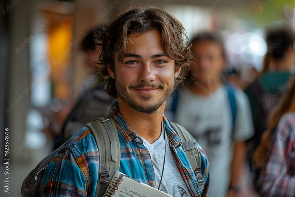 Portrait of male college student at campus looking at camera Portrait of male college student at campus looking at camera