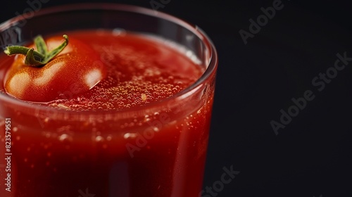 Wallpaper Mural Healthy tomato puree juice, rich red color, close-up, in a clear glass, isolated background with studio lighting, highlighting natural freshness Torontodigital.ca