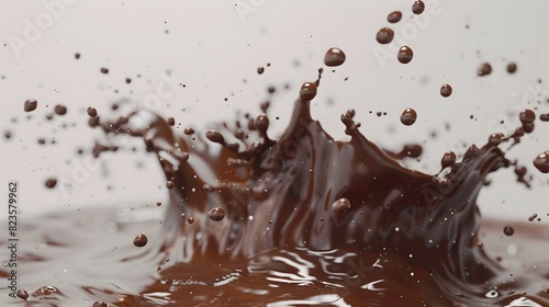 Chocolate Shake Bottle Captured in Splash: A Delightful Culinary Moment