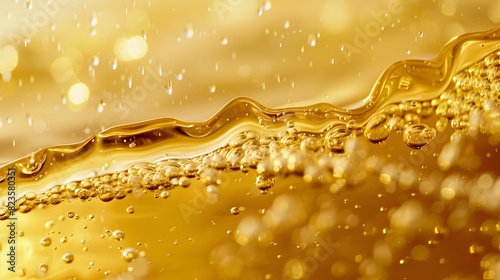Captivating Golden Cosmetic Liquid: A Radiant Symbol of Purity and Luxury