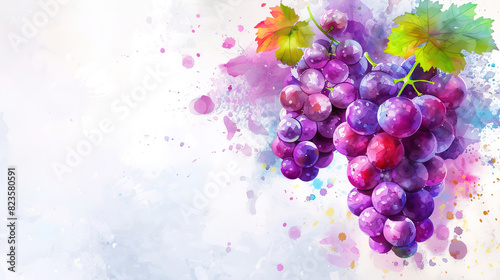 watercolor_grape_on_the_white_background
